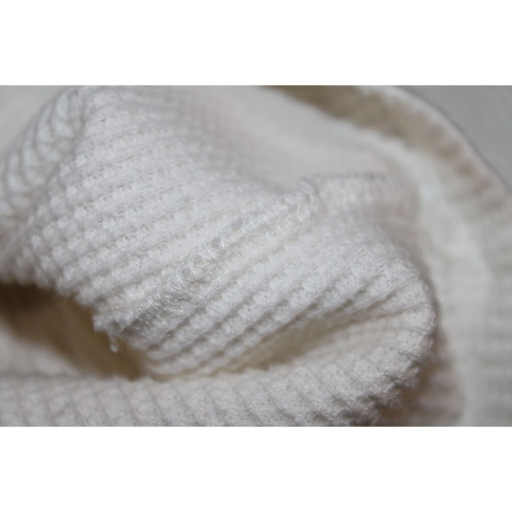 Abercrombie & Fitch Soft AF Cozy Cream Collared Long Sleeve V-Neck Sweater Sz L - Picture 4 of 6